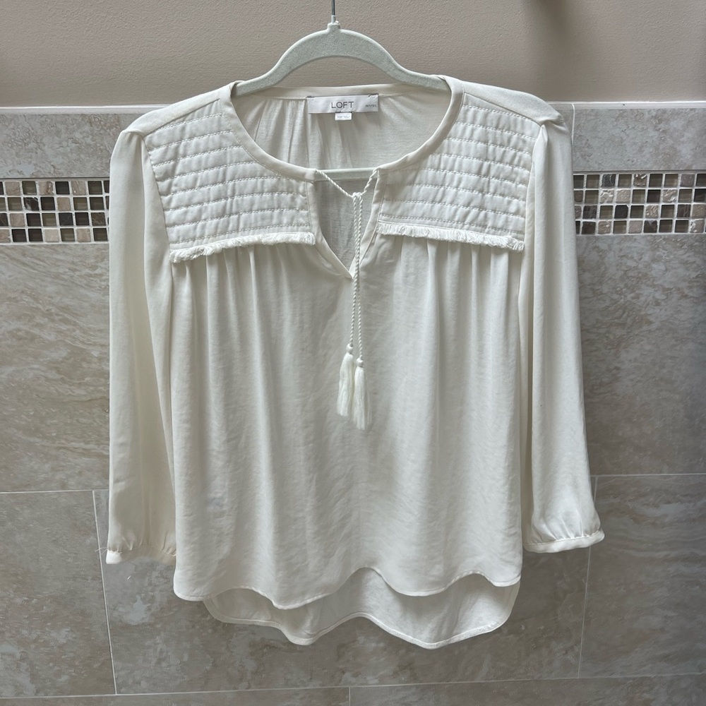 LOFT white blouse